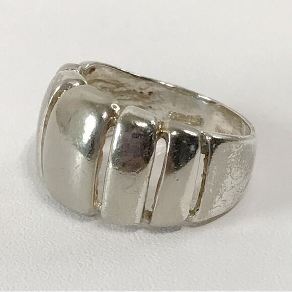 Vintage 925 Sterling Silver Milor Italy Ribbed Puffy Abstract Modern Ring 7 - Picture 11 of 15